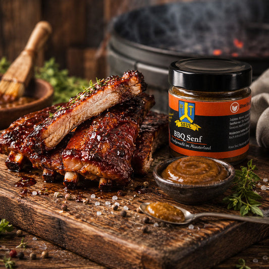 BBQ Ribs mit würziger BBQ-Senf-Glasur