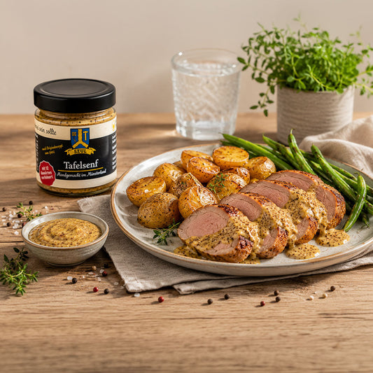 Schweinefilet mit cremiger Tafelsenf-Sauce
